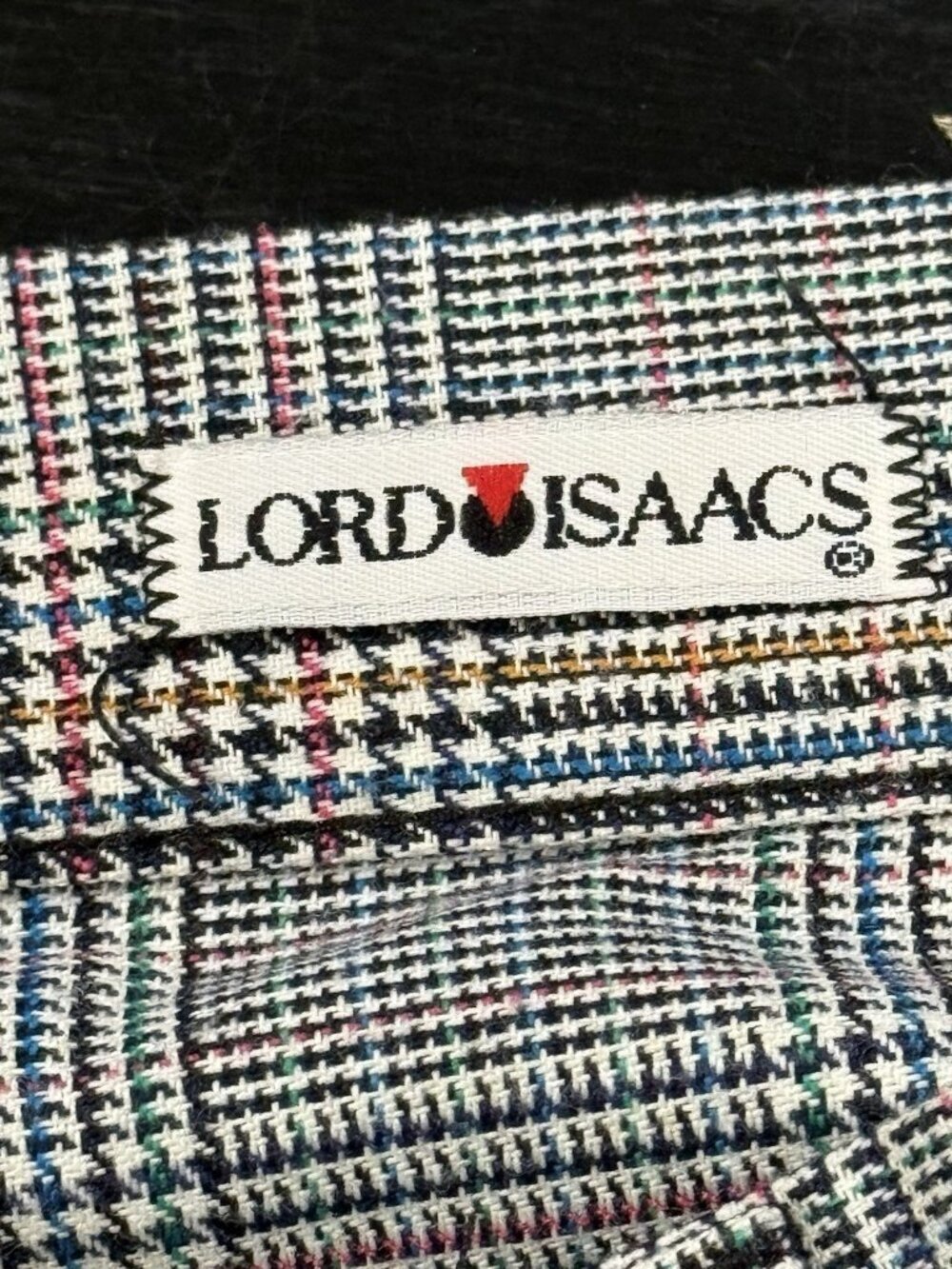VTG 80s Sz L Houndstooth Multicolored Pleated Preppy High Waisted Twill Shorts - Picture 5 of 10